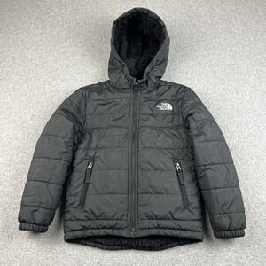 The North Face Jacket Boys XS 6 Reversible Mt Chimborazo Full Zip Hooded Black